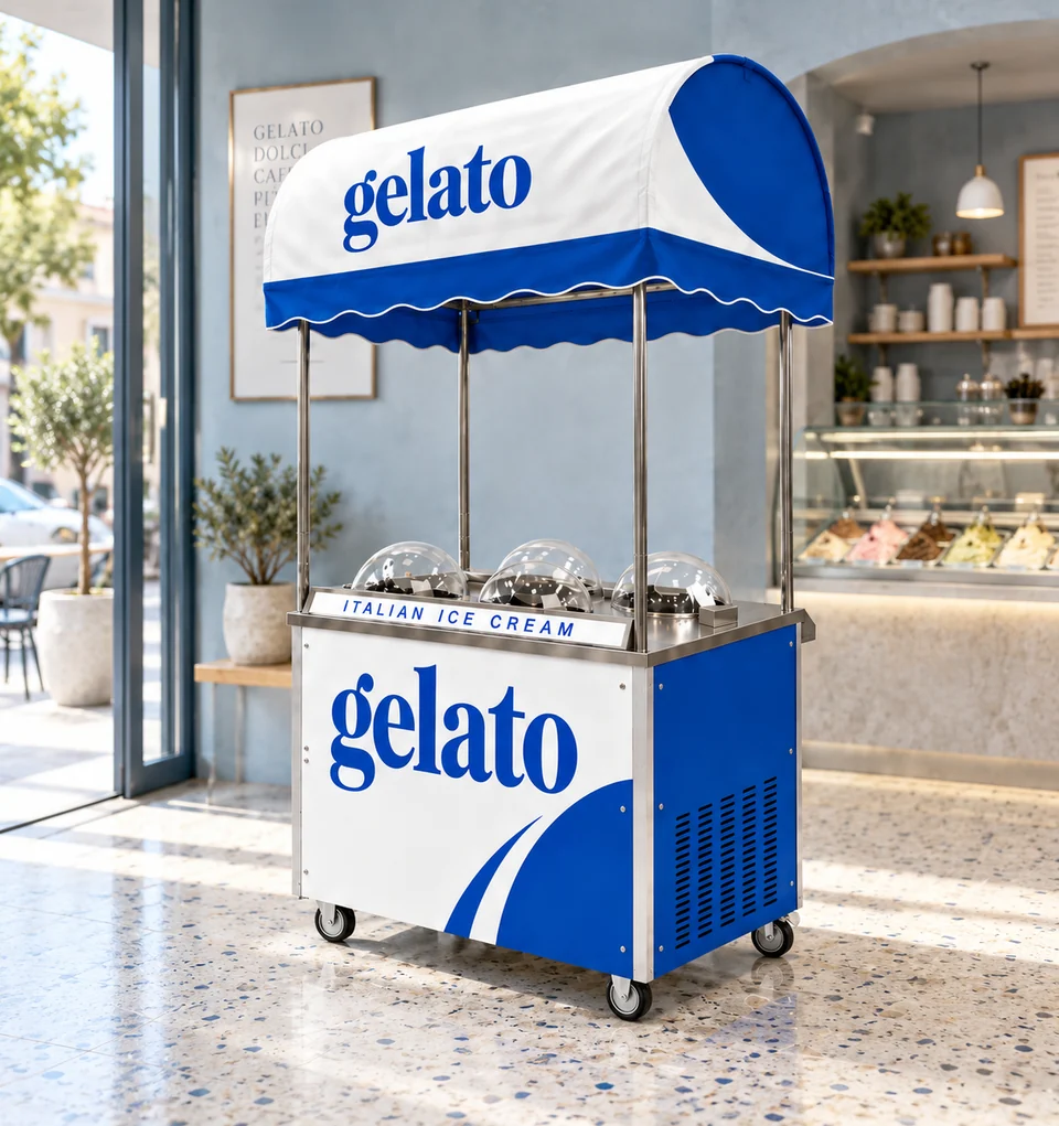 Multi-Cylinder Gelato Machine in an illustrative application setting